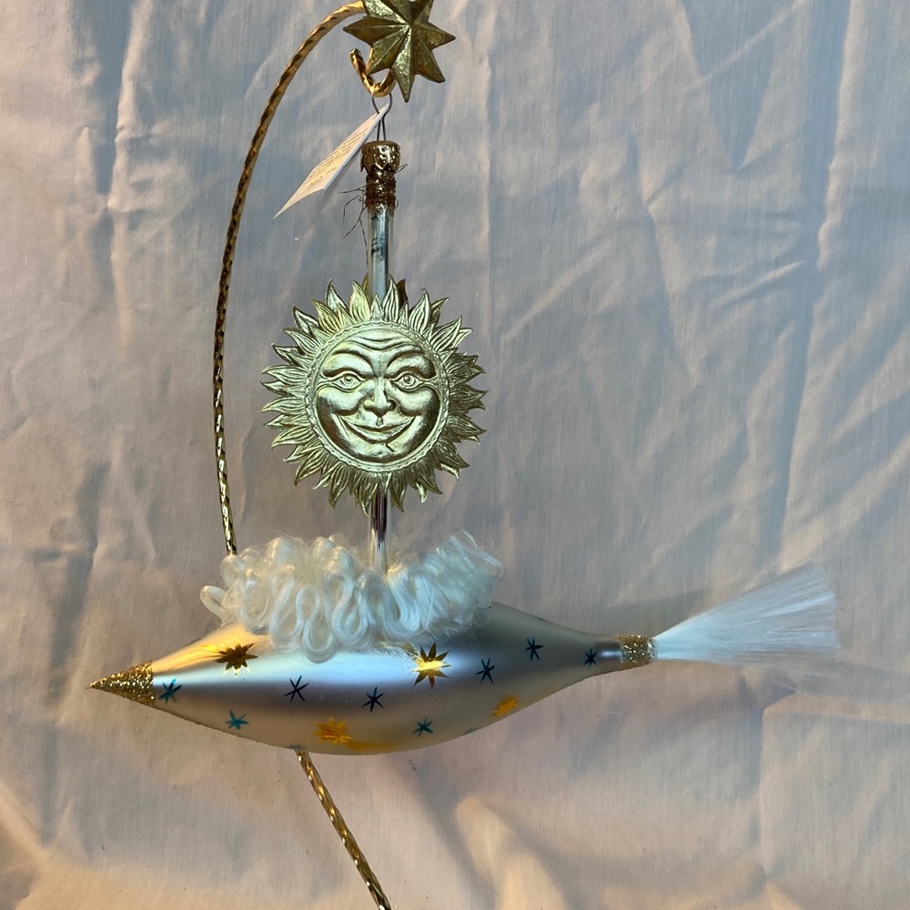 Radko Ornament  vintage un caged rocket 1994 ornament read-call oiuts